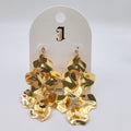 Pendientes de pétalos de metal dorado/plateado al por mayor | Diseño minimalista de lujo para mujer|JI JOYA