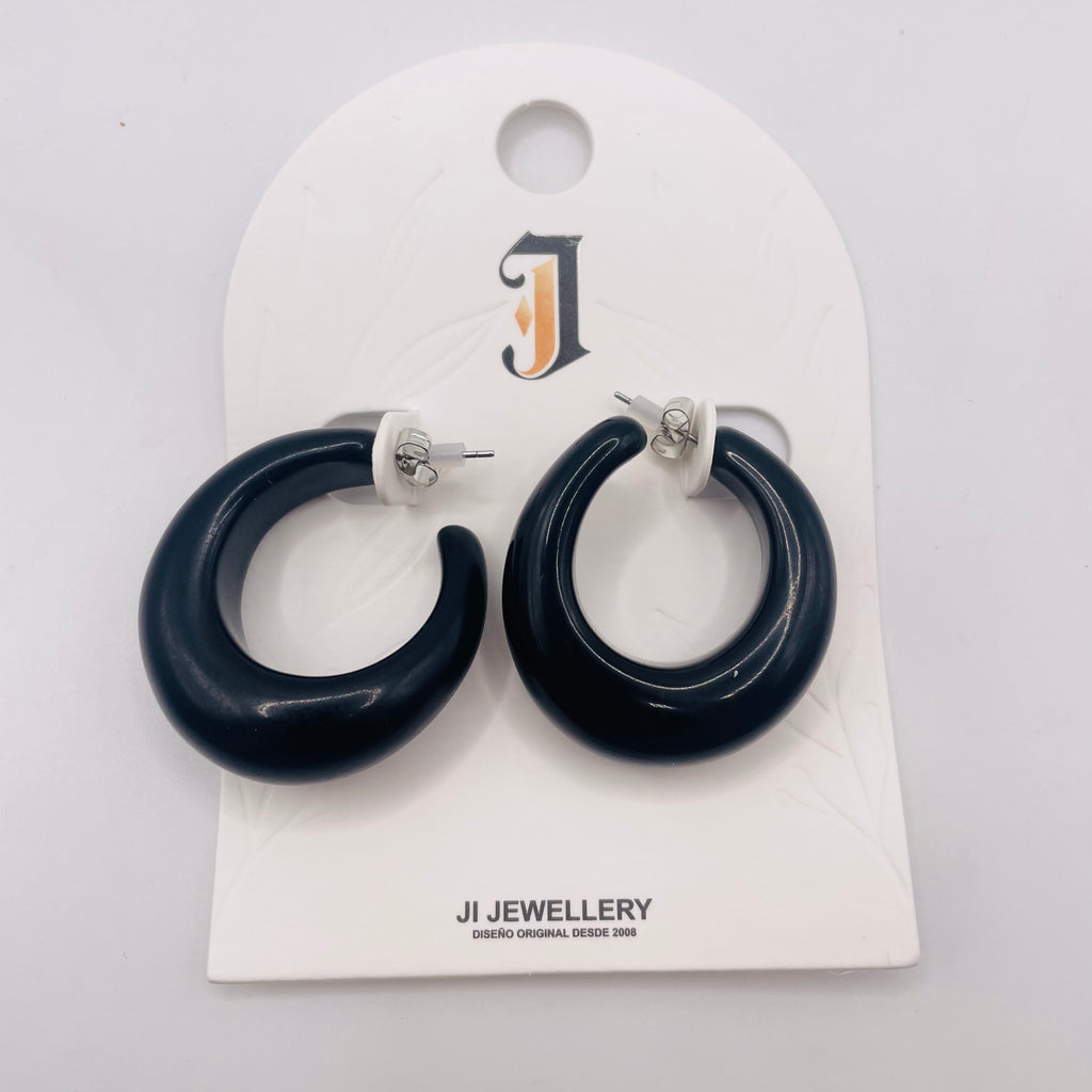 Aros Círculos Gruesos de Resina - 3 Colores, Mayorista para Moda Casual|JI JOYA