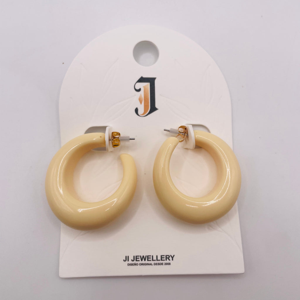 Aros Círculos Gruesos de Resina - 3 Colores, Mayorista para Moda Casual|JI JOYA