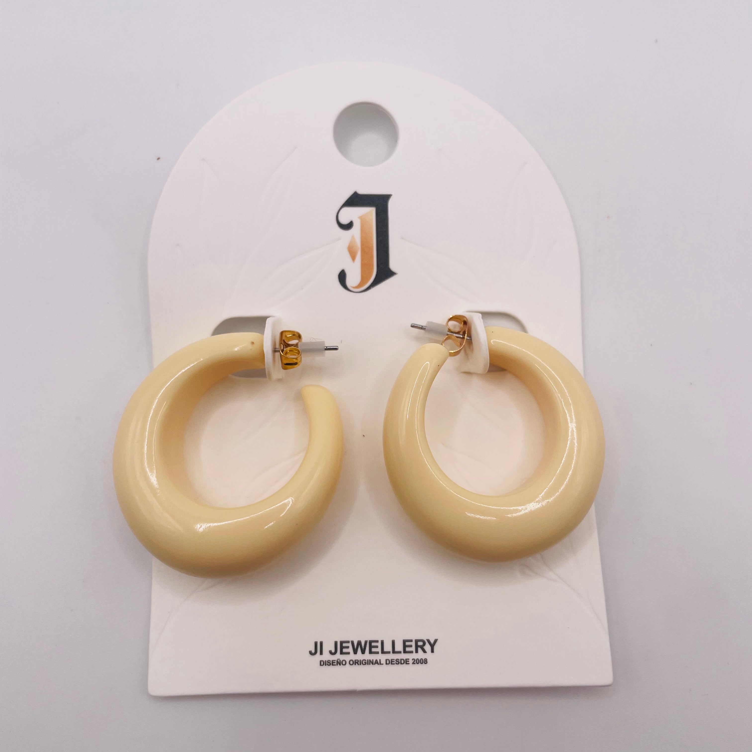 Aros Círculos Gruesos de Resina - 3 Colores, Mayorista para Moda Casual|JI JOYA