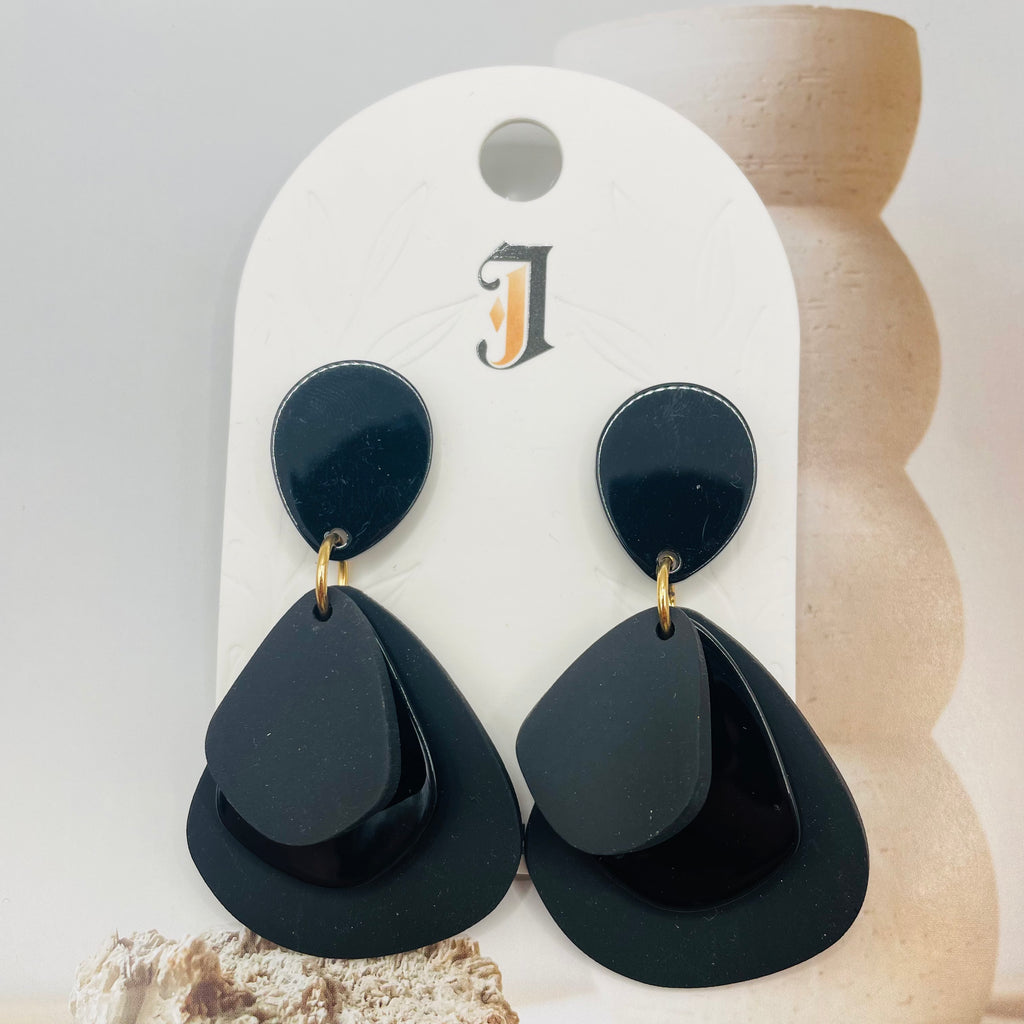 Pendientes Gota Acrílicos 3 Capas | Pendientes de Moda Mayoristas para Mujer | Diseño Minimalista Varios Colores|JI JOYA
