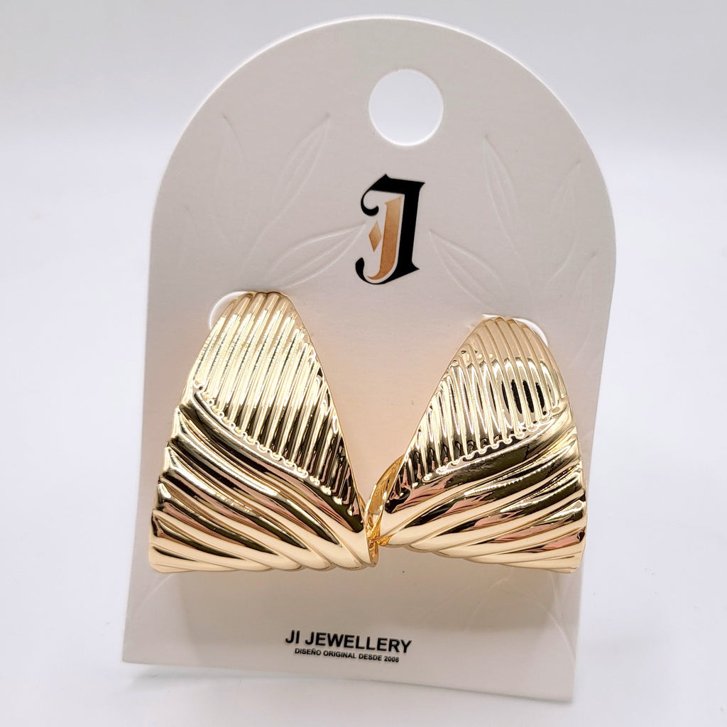 Arete Texturizado Minimalista en Oro/Plata | Bisutería Mayorista B2B|JI JOYA