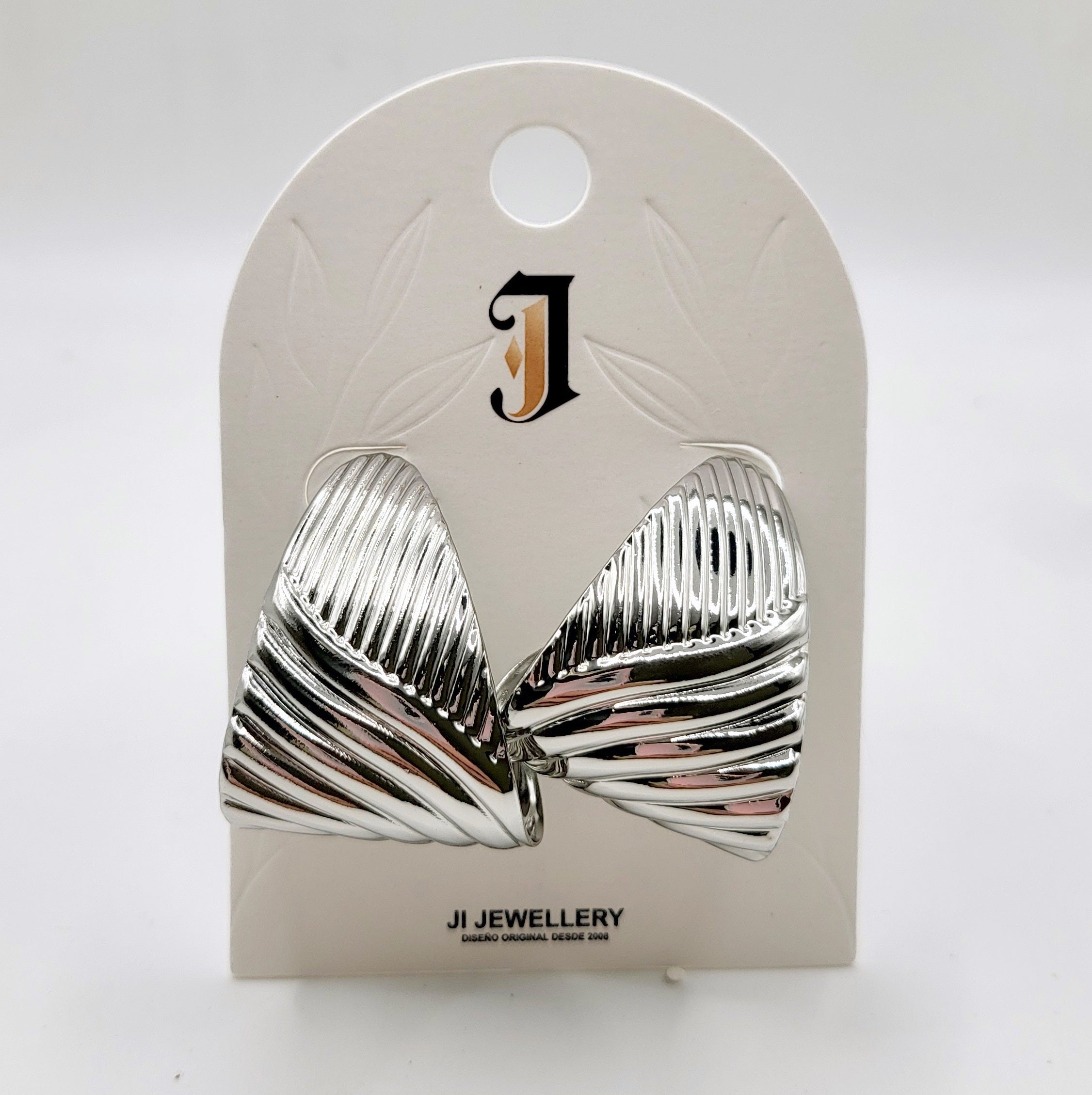 Arete Texturizado Minimalista en Oro/Plata | Bisutería Mayorista B2B|JI JOYA