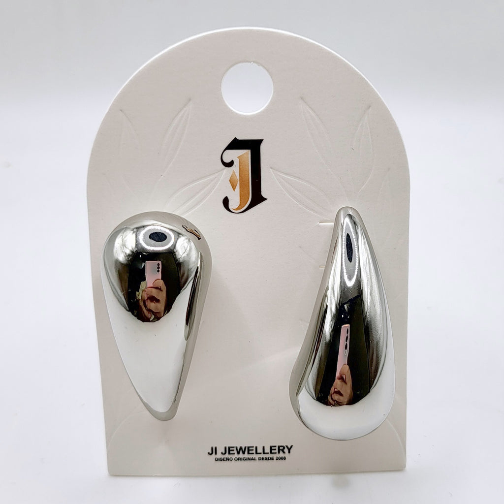Pendientes de Gotas de Metal Pulido - Joyería de Moda para Venta al Por Mayor|JI JOYA