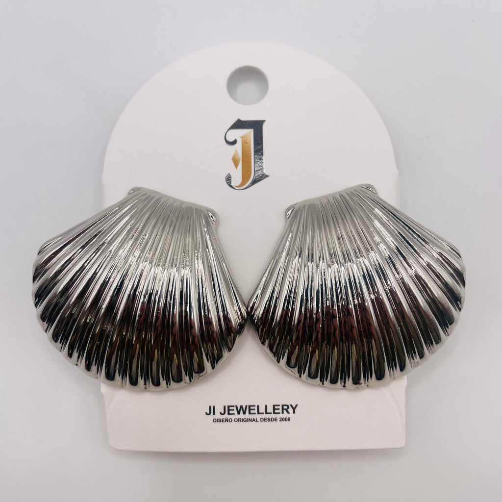 Aretes de Concha Dorada y Plateada | Mayorista | Joyería de Zinc Resistente al Desvanecimiento para Mujer|JI JOYA