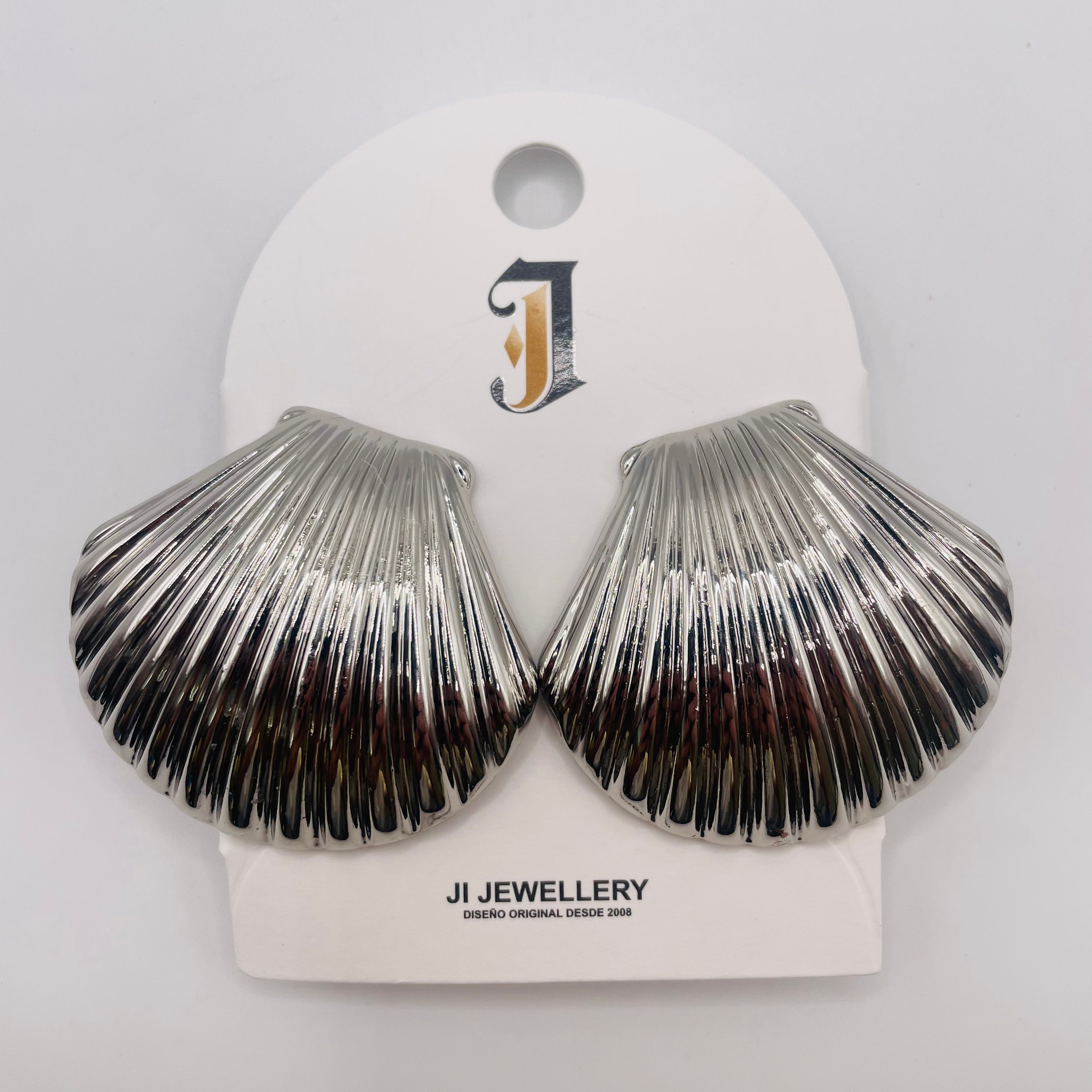 Aretes de Concha Dorada y Plateada | Mayorista | Joyería de Zinc Resistente al Desvanecimiento para Mujer|JI JOYA