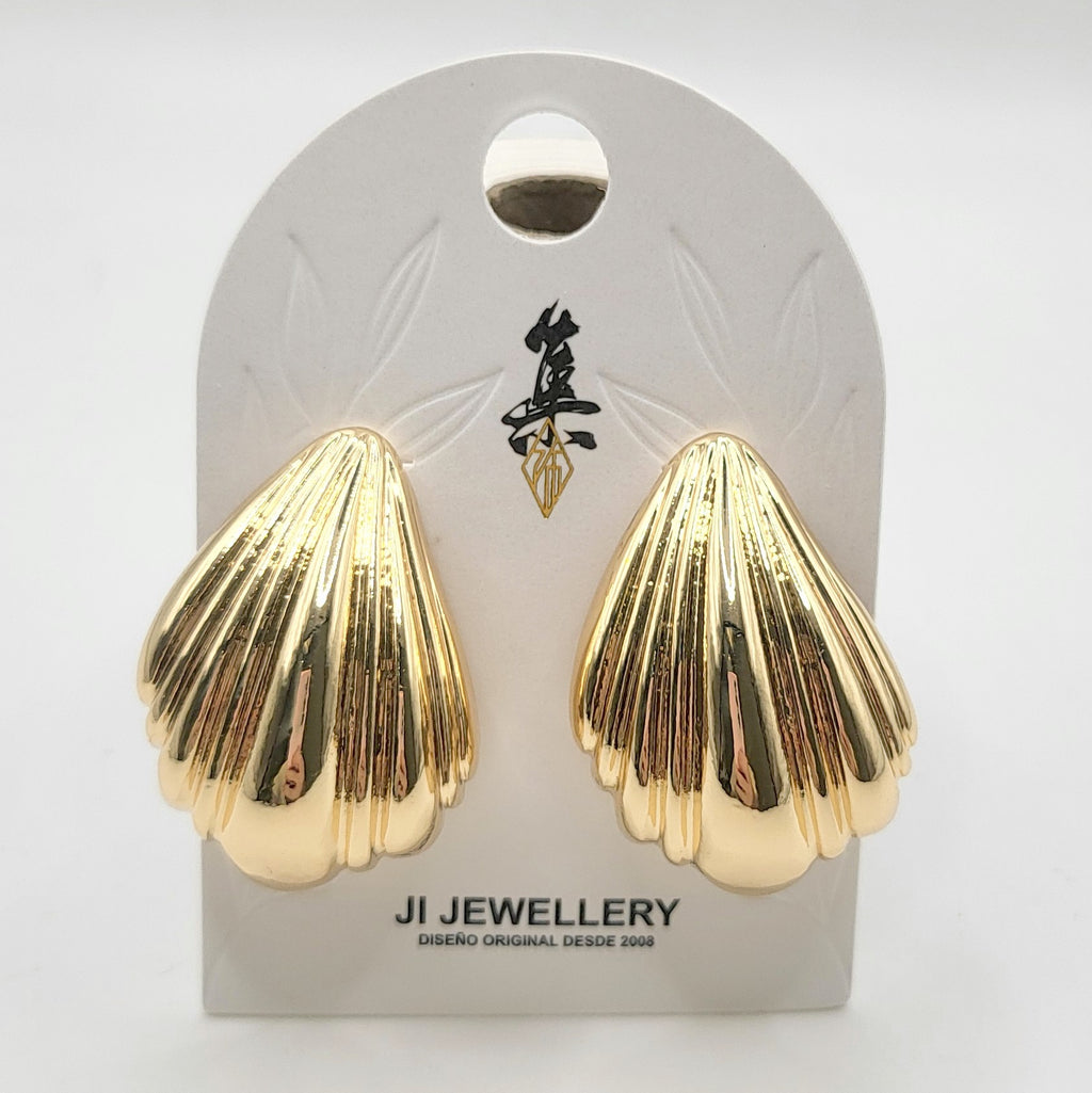 Pendientes Concha de Mar Dorada/Plata | Joyería de Moda Mayorista|JI JOYA