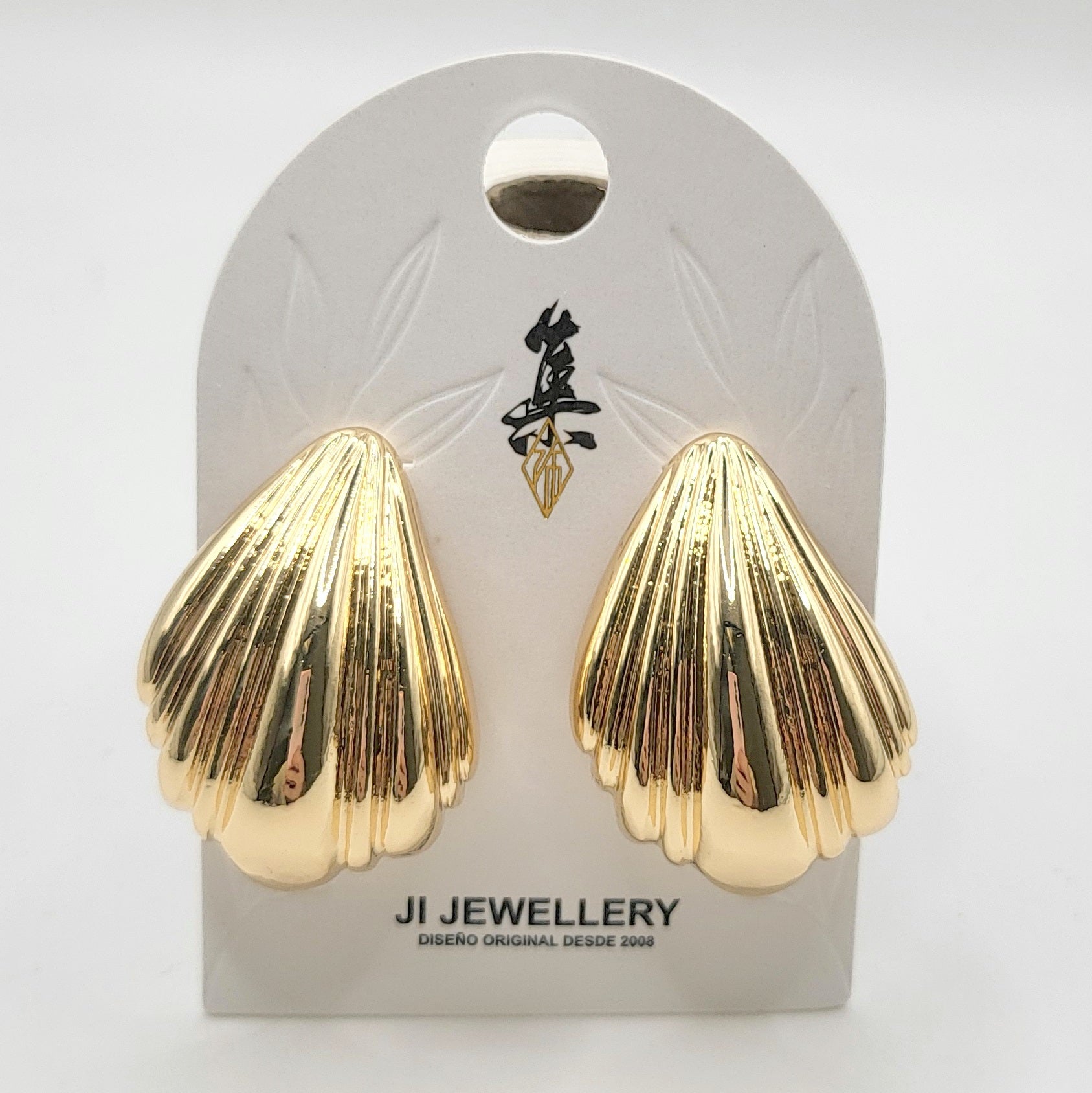Pendientes Concha de Mar Dorada/Plata | Joyería de Moda Mayorista|JI JOYA