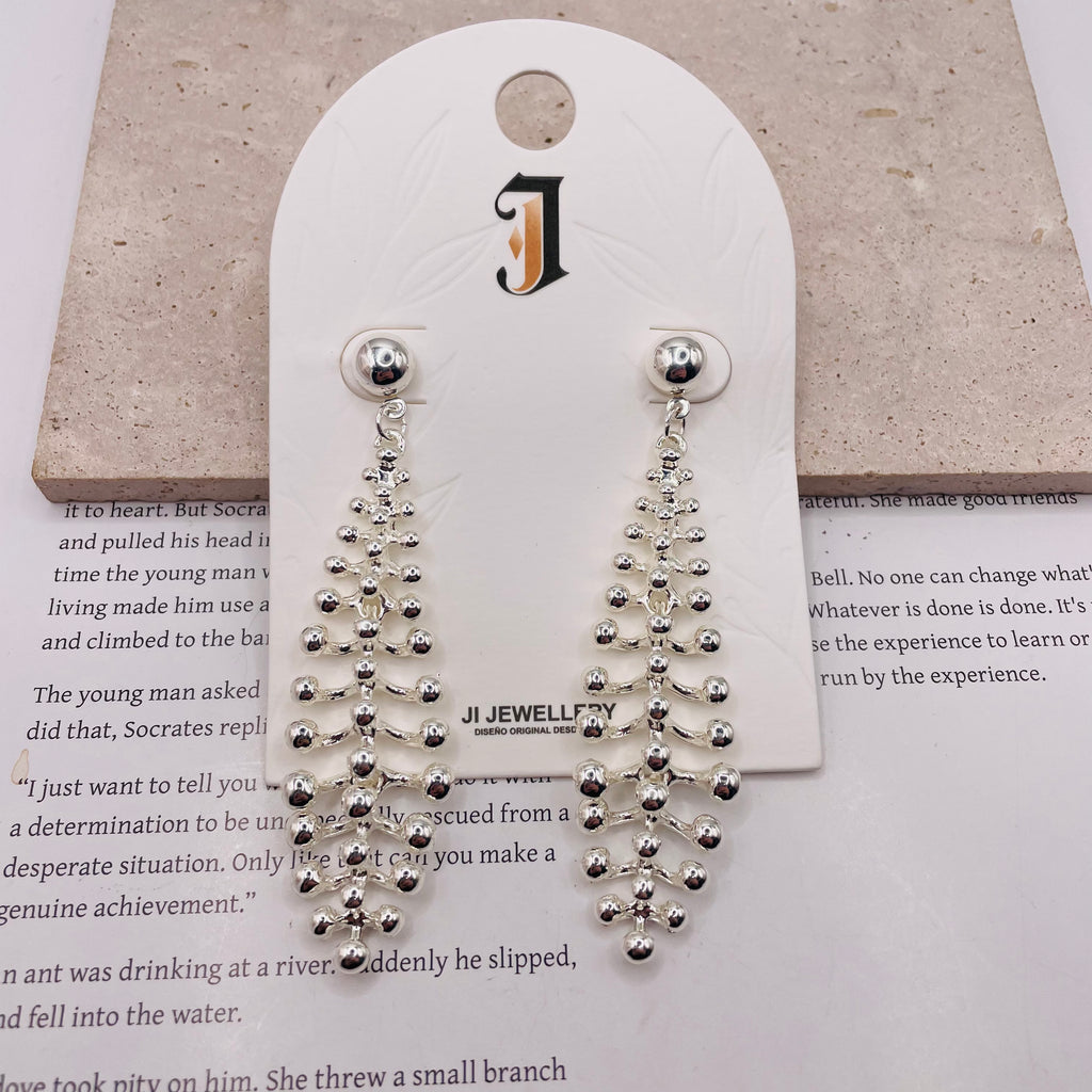 Pendientes Colgantes Diseño Espina de Pescado - Venta al Por Mayor|JI JOYA