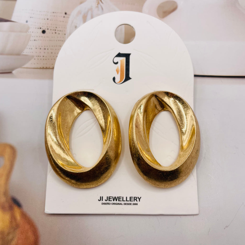 Pendientes Dorados Minimalistas de Alta Calidad | Venta al Por Mayor|JI JOYA