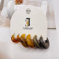 Pendientes Aro C de Resina Marmolada - Varios Tonos Vintage | Joyería Mayorista|JI JOYA