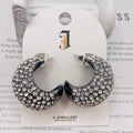Pendientes Aro Huggie Pavé de Strass Negro - Bisutería Mayorista de Moda|JI JOYA