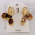 Aretes Florales de Metal Martillado | Dorado/Plata | Bisutería Mayorista de Moda|JI JOYA
