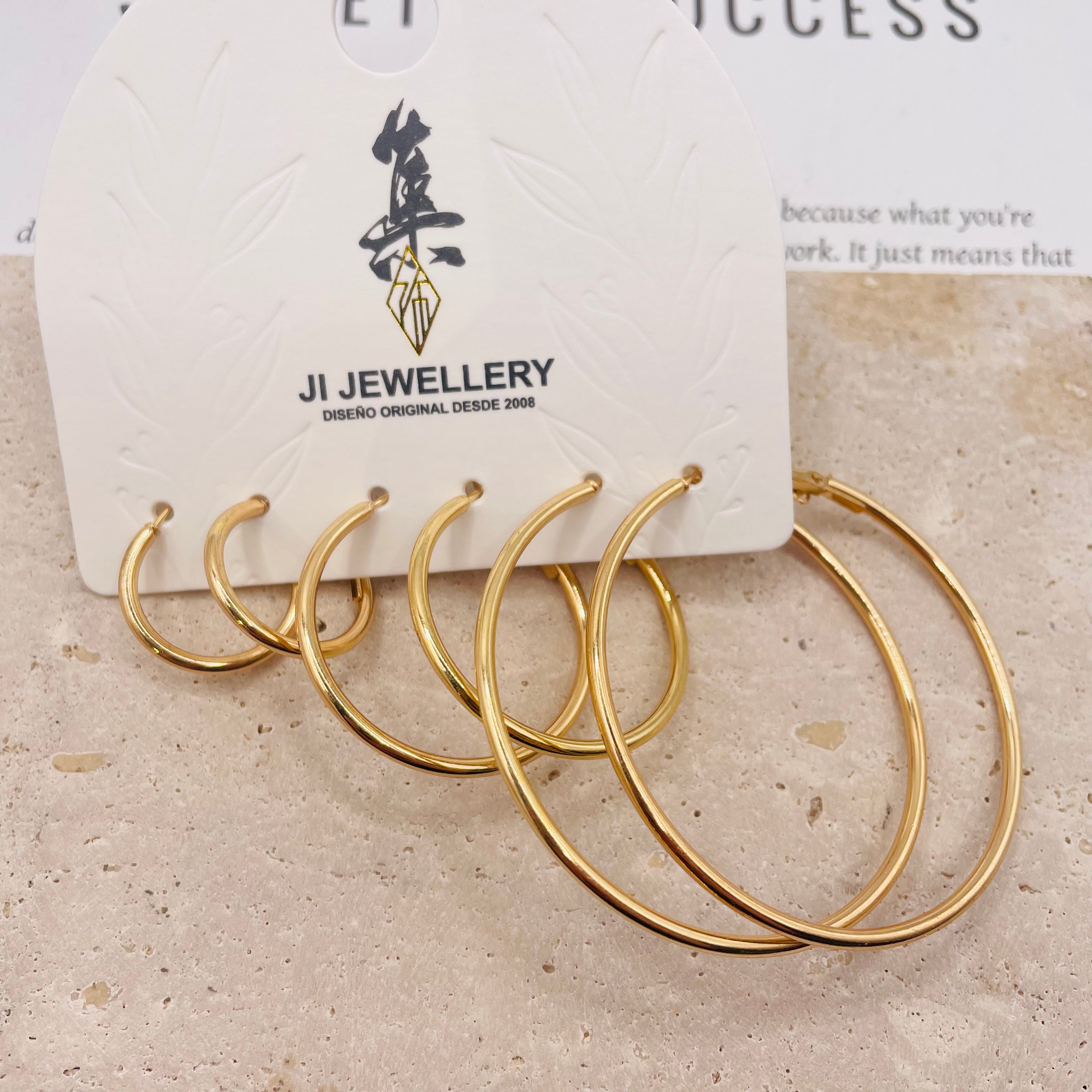 Set de Pendientes Aro en Plata y Oro, Juego de 3 Pares, Joyería Minimalista para Mujeres, Moda al Por Mayor|JI JOYA