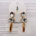 Pendientes de Cristal con Colgante Metálico | Diseño Lujo | Dorado/Plateado | Joyería Mayorista para Revendedores|JI JOYA