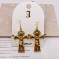 Pendientes de Cristo en Cruz Gótica en Zinc - Oro y Plata, Joyería de Moda al Por Mayor
