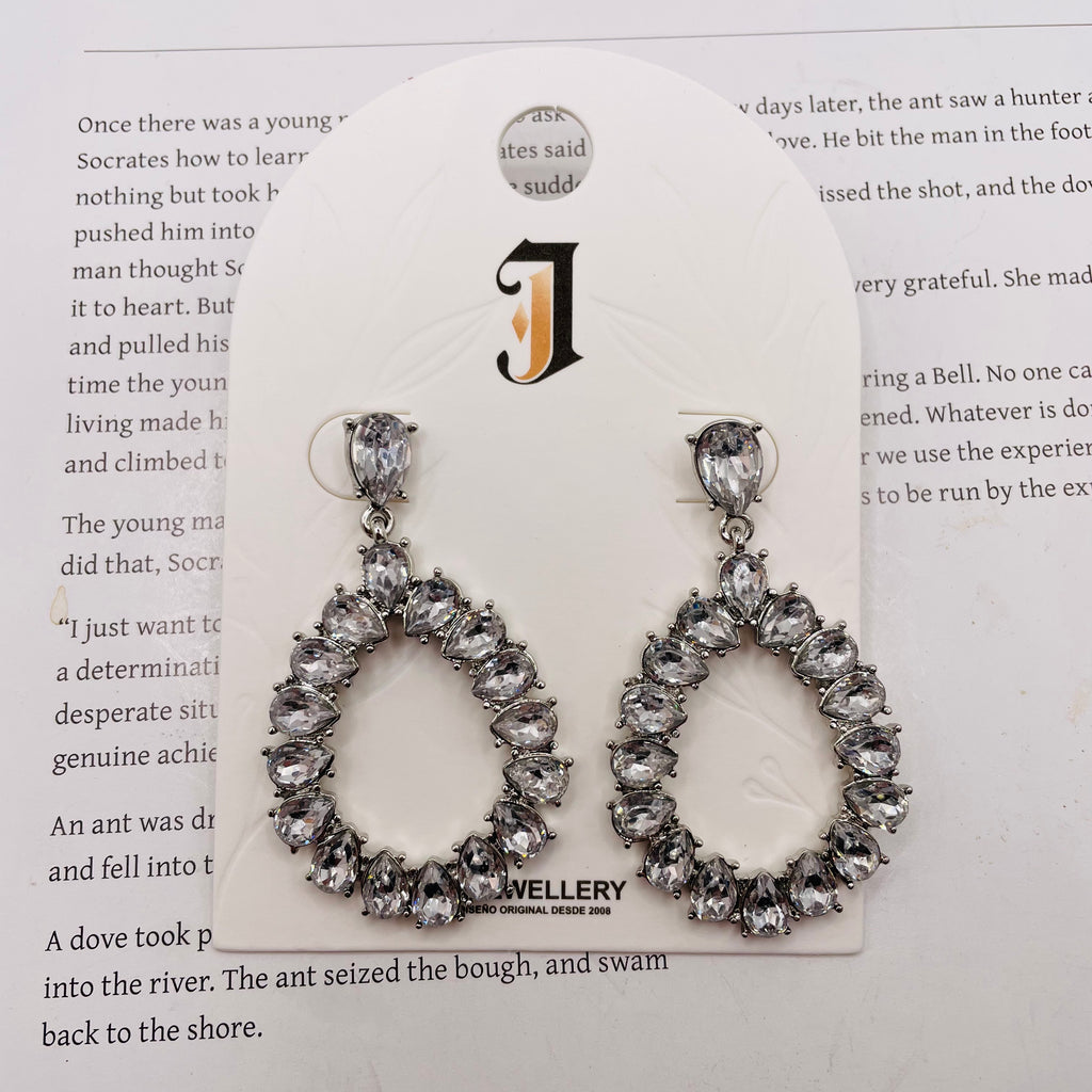 Pendientes Lágrima de Circonia Cúbica - Chapados en Oro/Plata | Joyería de Moda al Por Mayor|JI JOYA