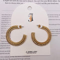 Pendientes Aro Tejidos Dorados y Plateados | Joyería Mayorista B2B, Diseño Texturizado Premium|JI JOYA