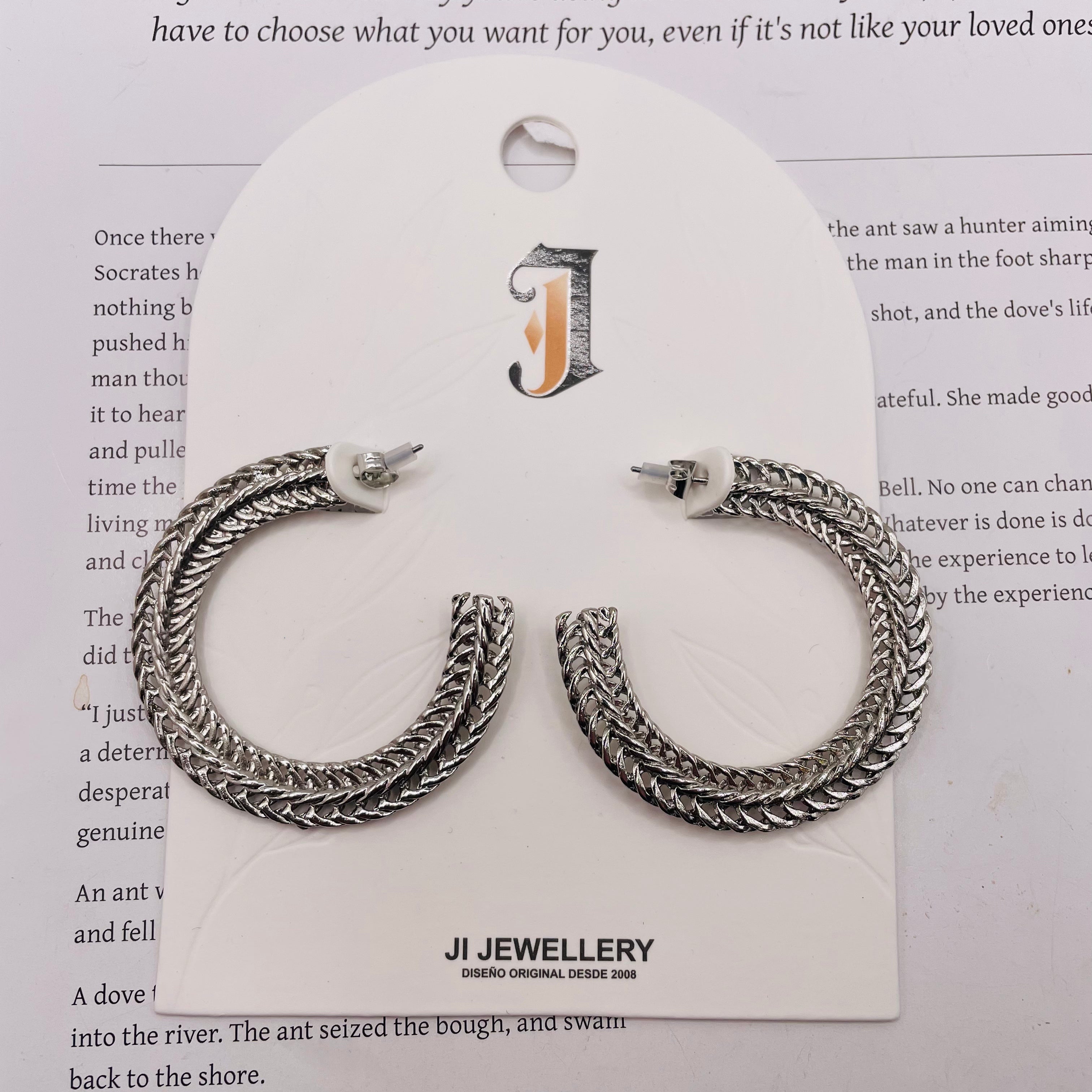 Pendientes Aro Tejidos Dorados y Plateados | Joyería Mayorista B2B, Diseño Texturizado Premium|JI JOYA