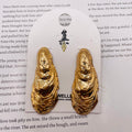 Pendientes Texturizados de Metal en Forma Abstracta | Mayoreo al Por Mayor, Diseño Único|JI JOYA