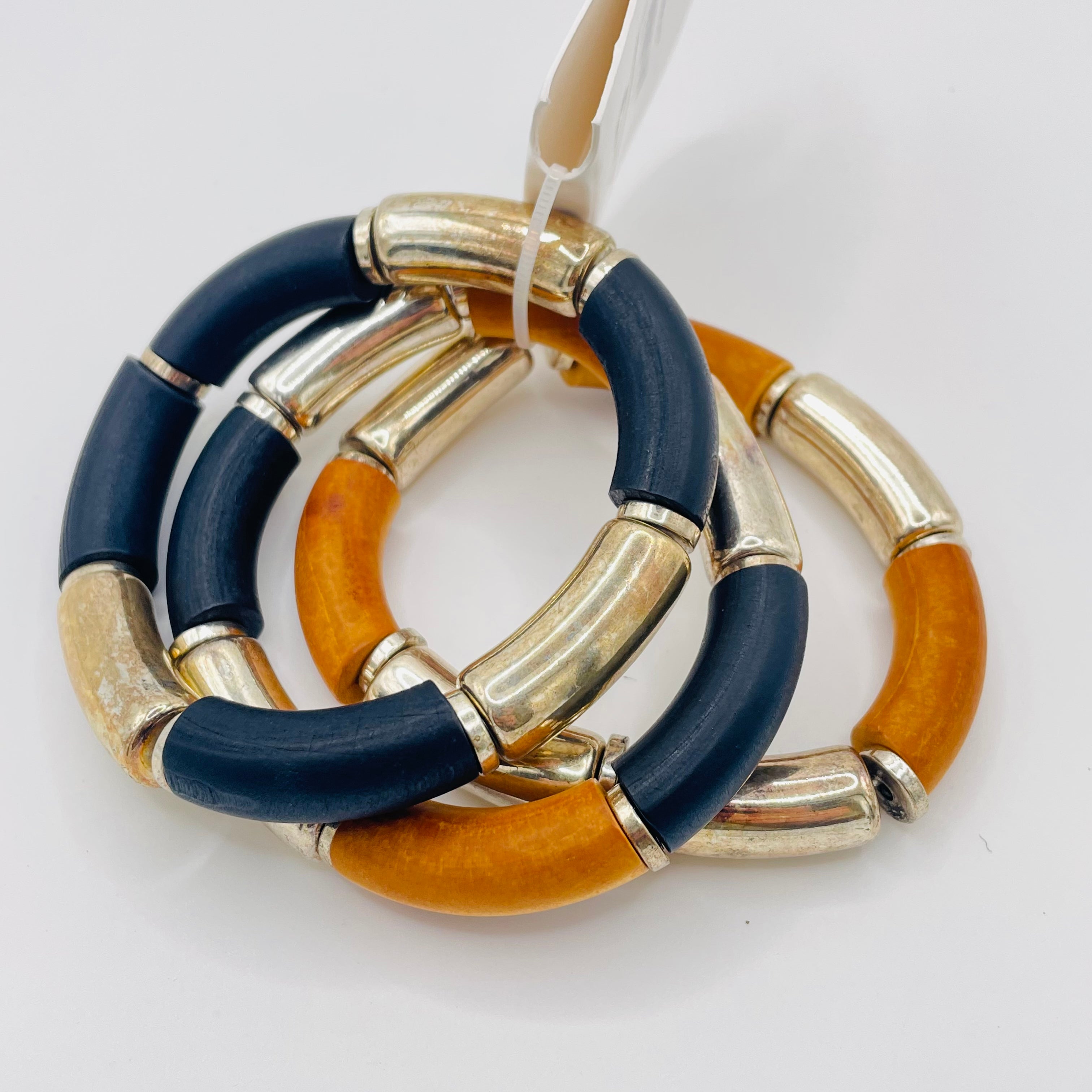 Pulseras Elásticas de 3 Piezas - Diseño Moderno Dorado/Plateado, Bisutería Mayorista para Mujeres|JI JOYA