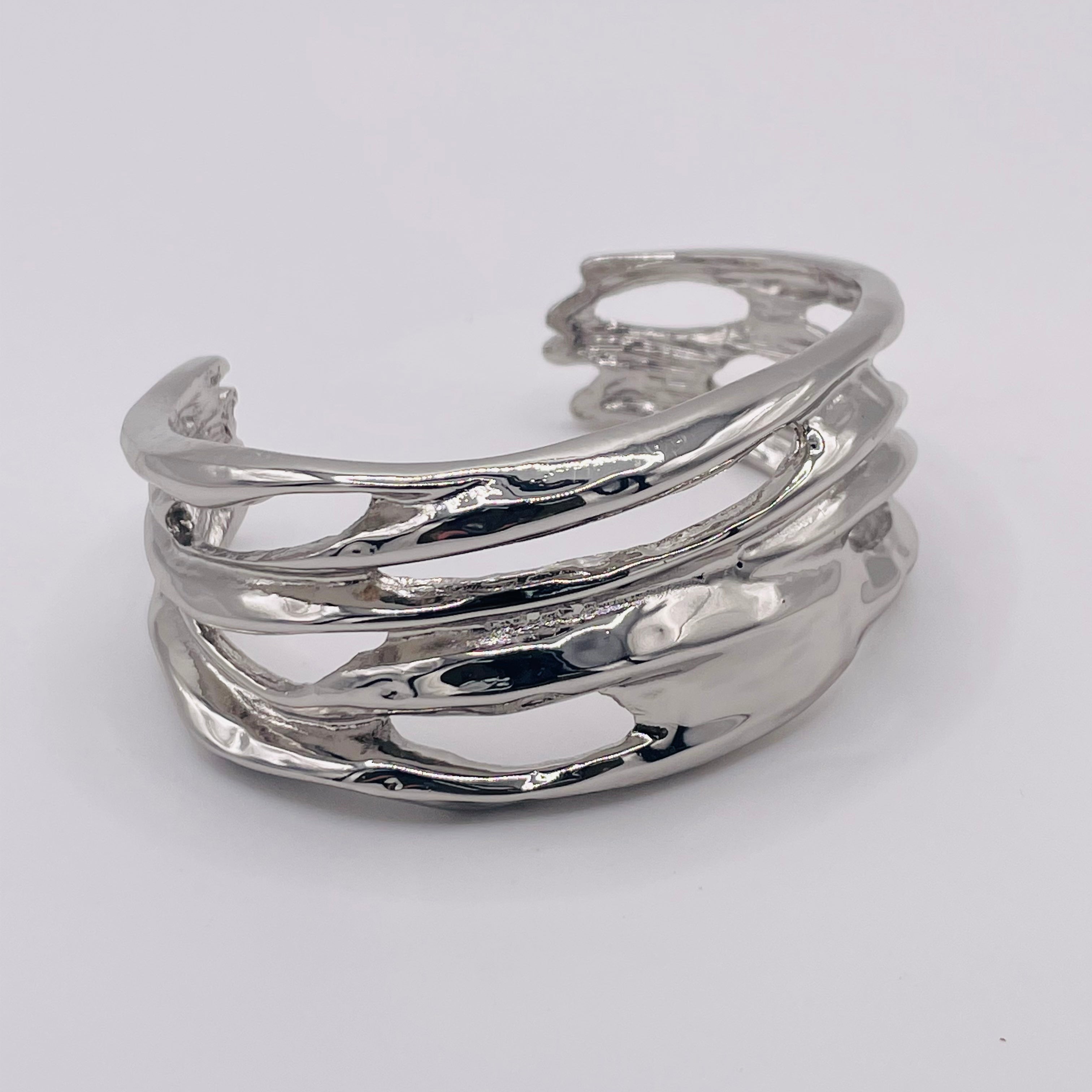 Pulsera de Plata Estilo Orgánico | Accesorio Mayorista de Moda para Mujer|JI JOYA