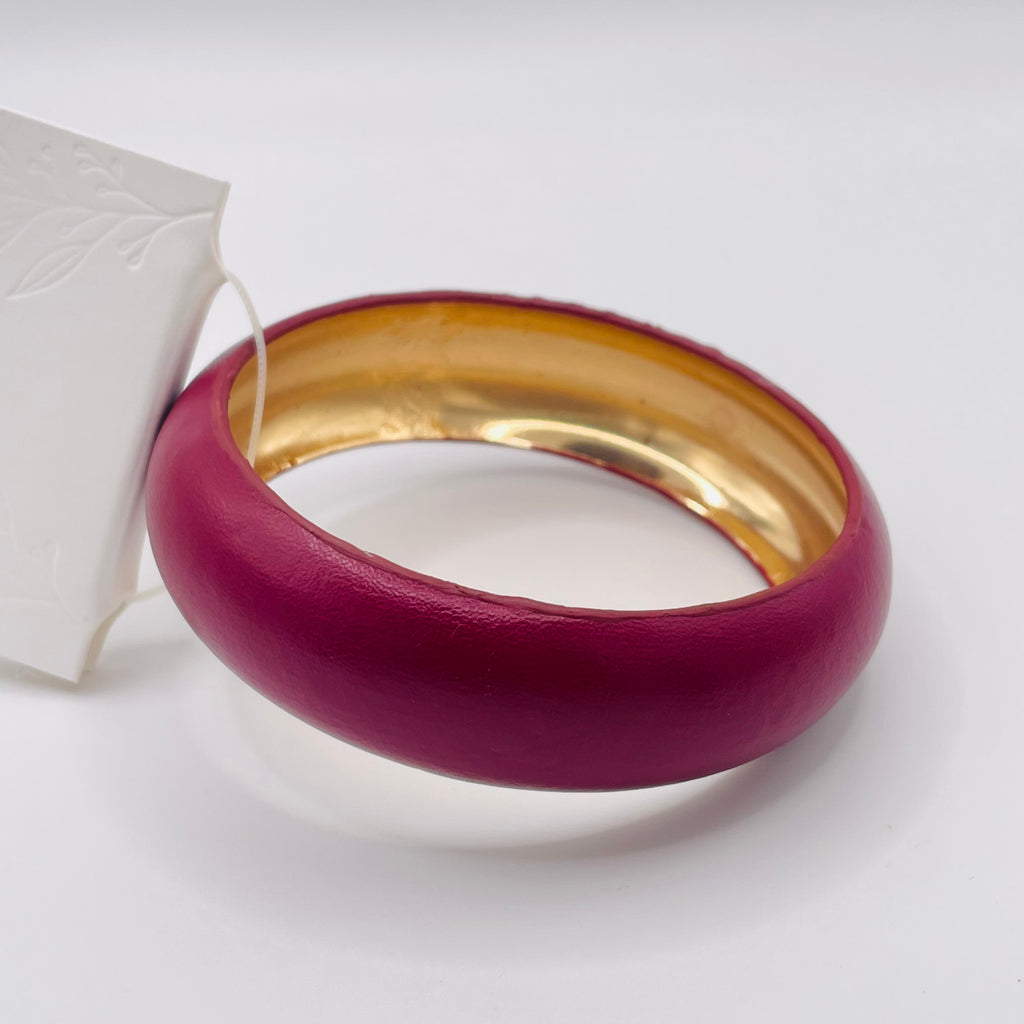 Brazalete de Cuero Sintético con Forro Dorado | Venta al Por Mayor|JI JOYA