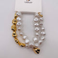 Pulsera de Perlas Barrocas Irregulares con Detalles Metálicos | Joyería de Moda Mayorista para Mujer|JI JOYA