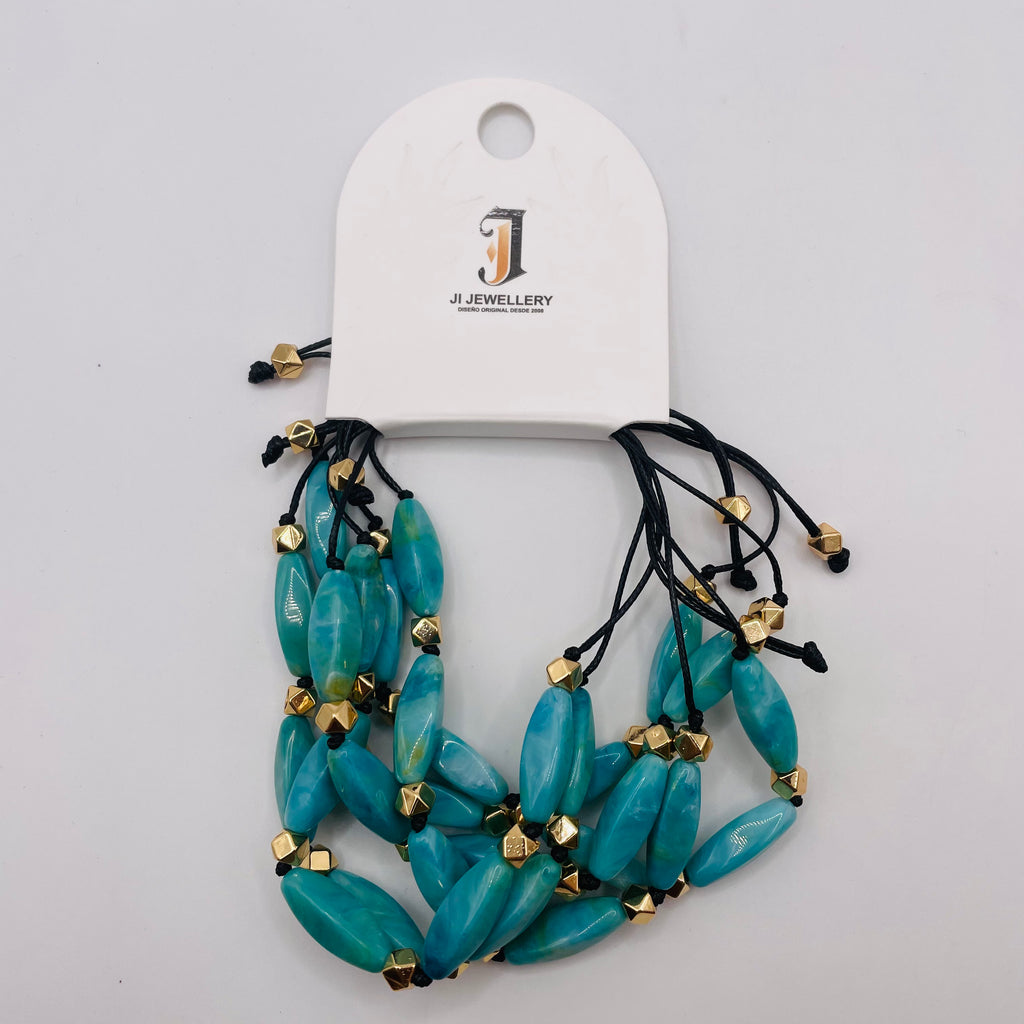 Pulsera Multicuerdas con Cuentas Elípticas, 4 Colores Disponibles | Joyería al Por Mayor|JI JOYA