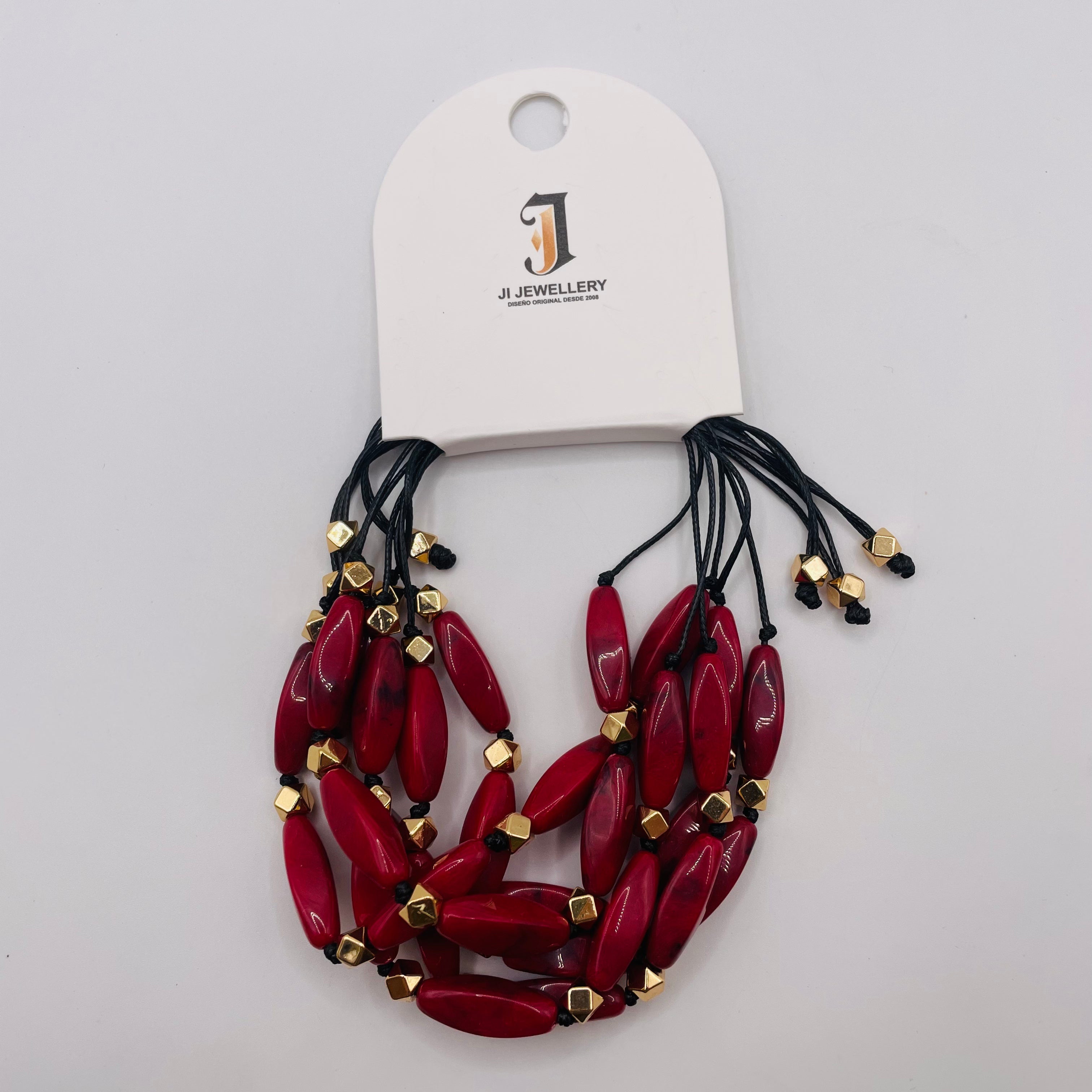 Pulsera Multicuerdas con Cuentas Elípticas, 4 Colores Disponibles | Joyería al Por Mayor|JI JOYA