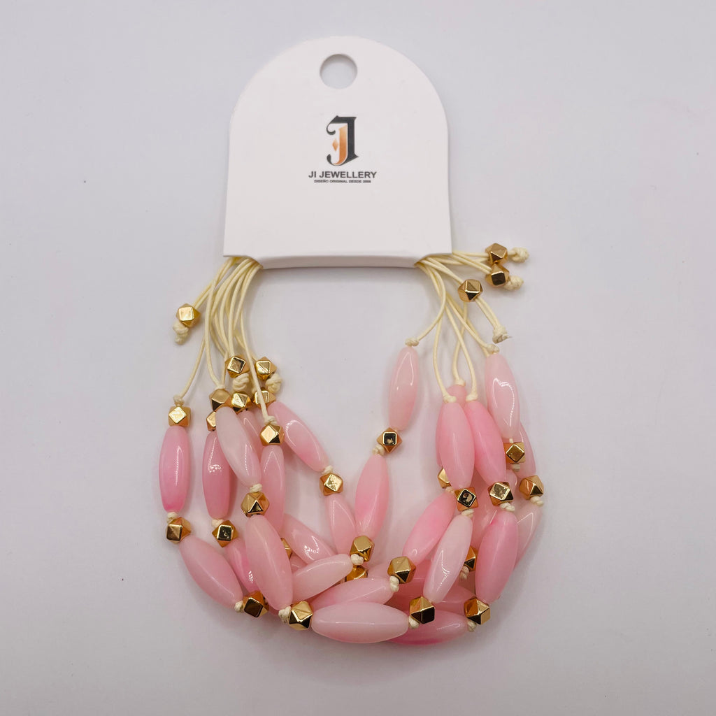 Pulsera Multicuerdas con Cuentas Elípticas, 4 Colores Disponibles | Joyería al Por Mayor|JI JOYA