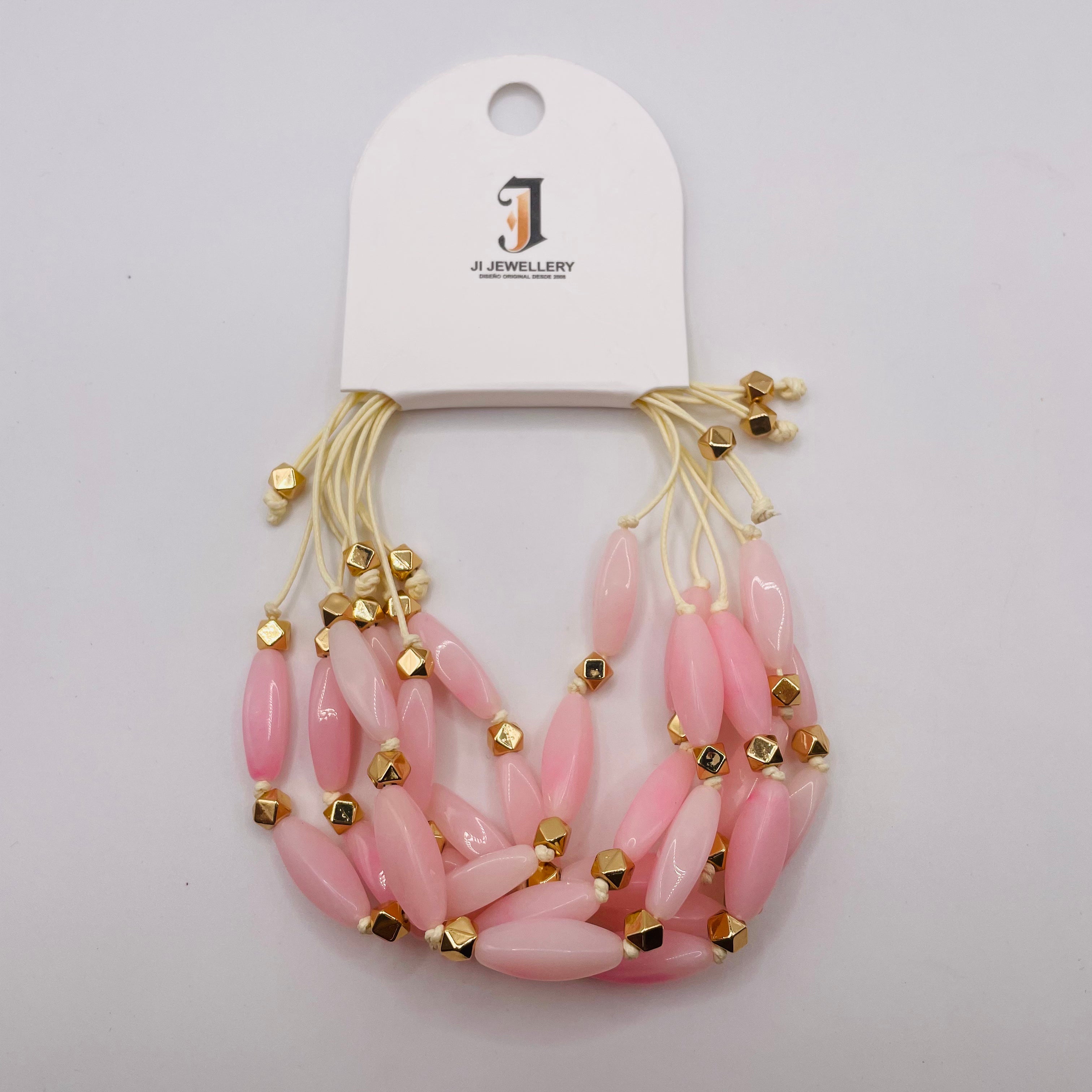 Pulsera Multicuerdas con Cuentas Elípticas, 4 Colores Disponibles | Joyería al Por Mayor|JI JOYA