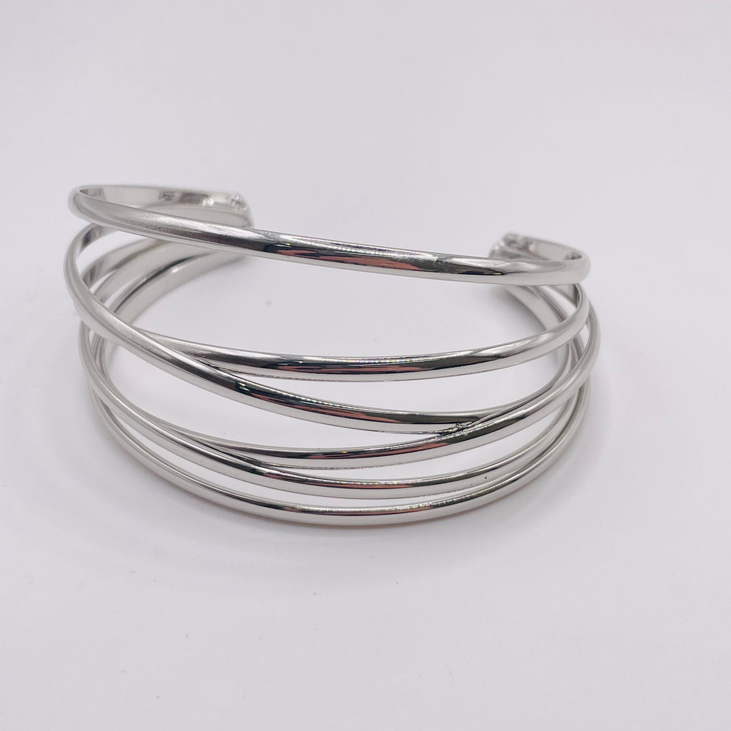 Pulsera de Ajuste Abierto de 5 Bandas | Diseño Minimalista Elegante | Joyería de Moda para Mujer | Mayorista de Accesorios de Zinc Aleación|JI JOYA