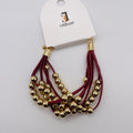 Pulsera de cuero sintético multicapa con bolas doradas, 2 colores al por mayor | JI JOYA