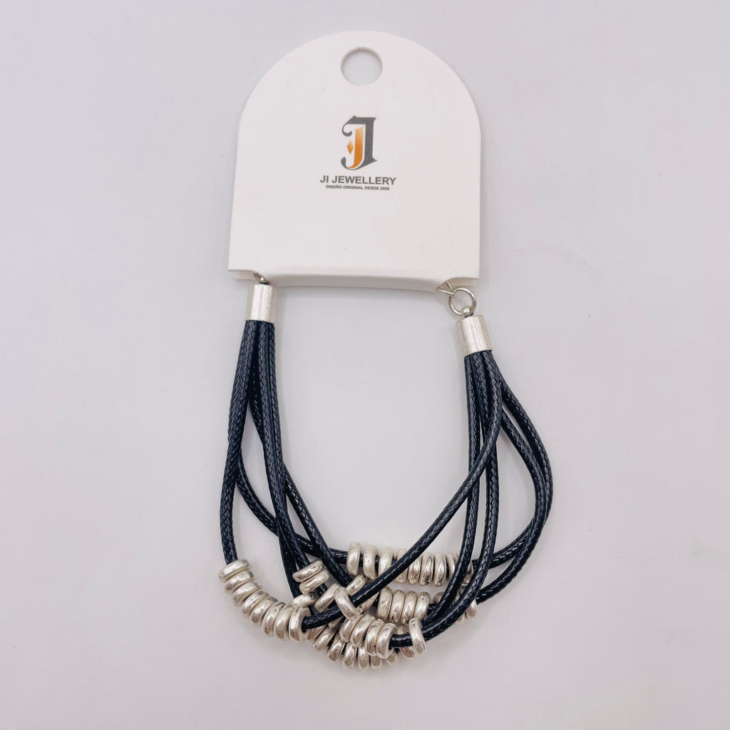 Pulsera de Cuero Trenzado con Abalorios Metálicos, Diseño Multicapa, Mayorista B2B|JI JOYA
