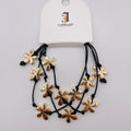 Pulseras de hilo negro con dijes de flor dorada/plateada, venta al por mayor| JI JOYA