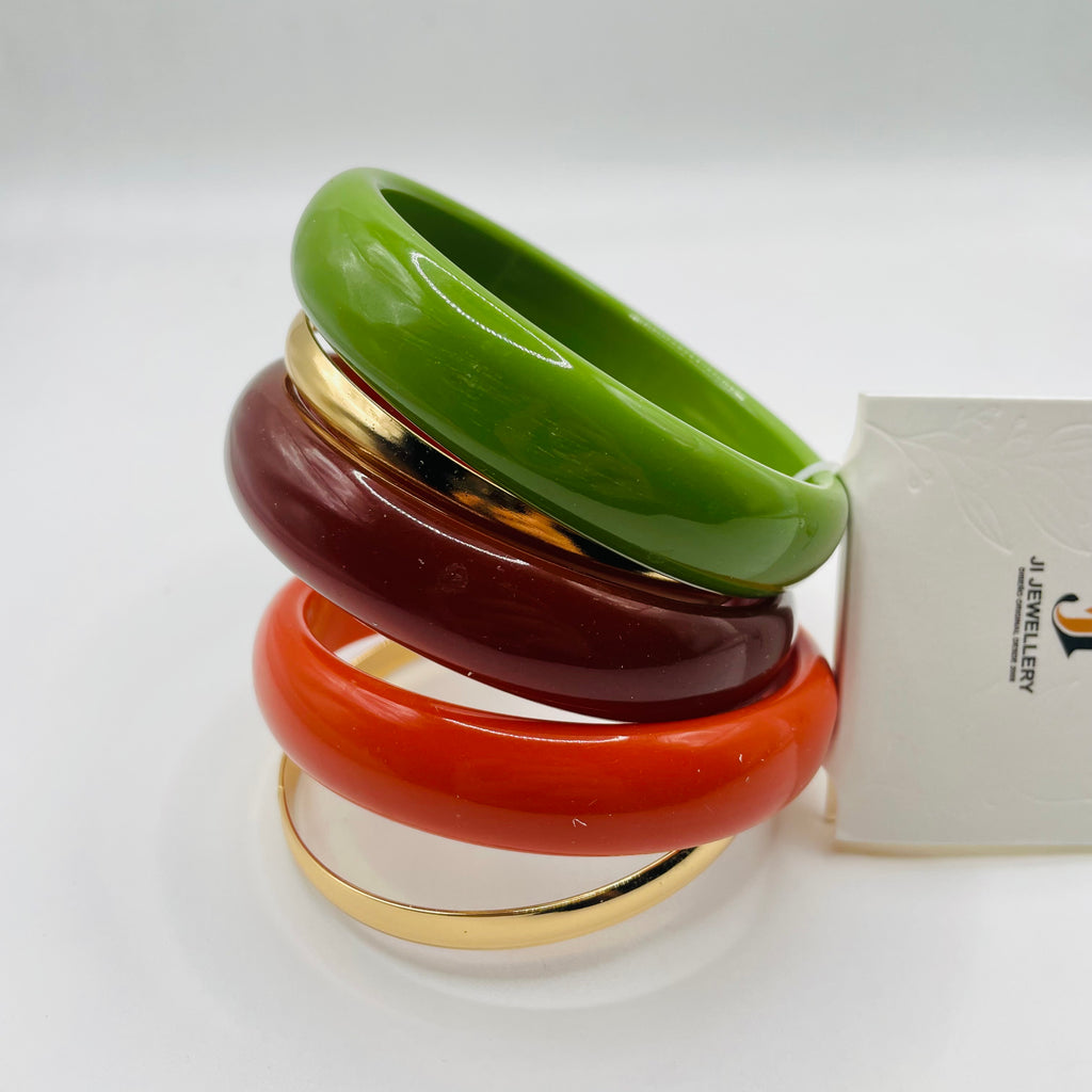 Pulseras de resina coloridas combinadas al por mayor | Brazaletes de moda apilables para mujeres| JI JOYA