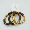 Set de 3 Pulseras Elásticas de Resina y Metal Dorado - Joyería Moda Mayorista|JI JOYA