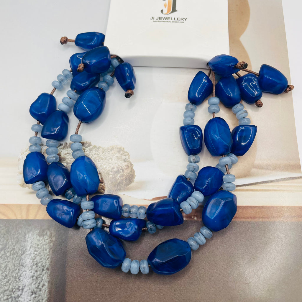 Pulsera de cuentas de resina irregular de doble color, accesorio de moda al por mayor, diseño artesanal para mujeres| JI JOYA