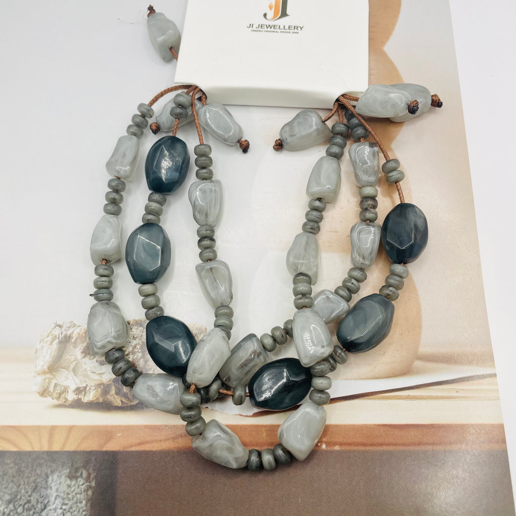 Pulsera de cuentas de resina irregular de doble color, accesorio de moda al por mayor, diseño artesanal para mujeres| JI JOYA