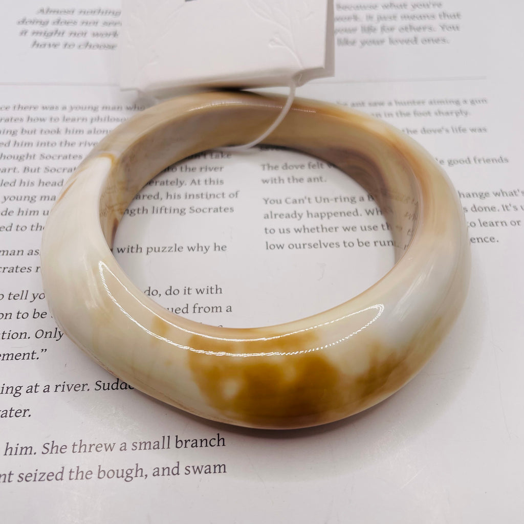Pulsera de Brazalete de Resina Color Transparente Rojo y Beige, Accesorio de Moda al Por Mayor para Mujer|JI JOYA