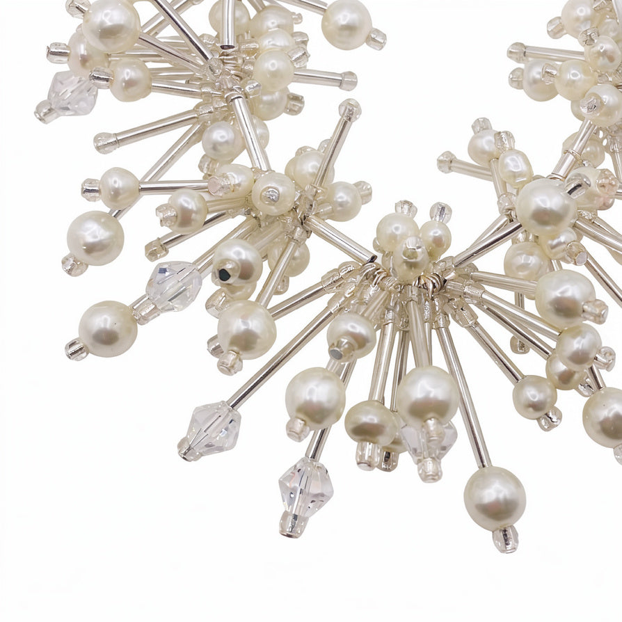 Collar de Gargantilla Estrella con Perlas y Cristales Transparentes - Joyería Minimalista Lujosa|JI JOYA