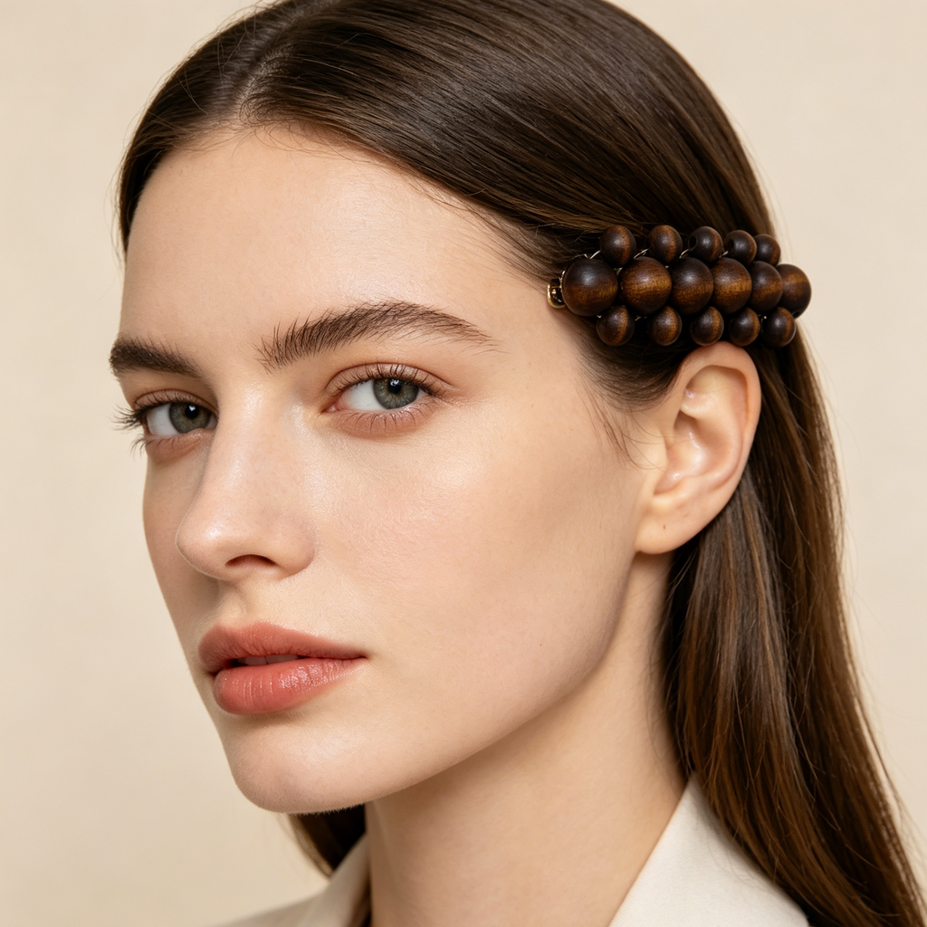 Pinza para el pelo de madera natural, estilo minimalista, venta al por mayor|JI JOYA