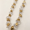 Collar de piedras transparentes con metal irregular, collar de cadena gruesa moda europea, mayorista joyería|JI JOYA