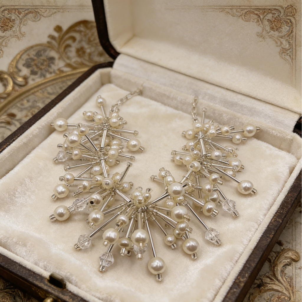 Collar de Gargantilla Estrella con Perlas y Cristales Transparentes - Joyería Minimalista Lujosa|JI JOYA