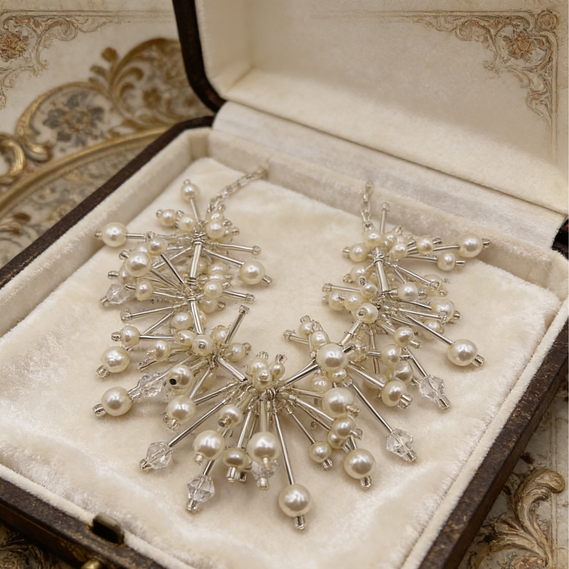 Collar de Gargantilla Estrella con Perlas y Cristales Transparentes - Joyería Minimalista Lujosa|JI JOYA