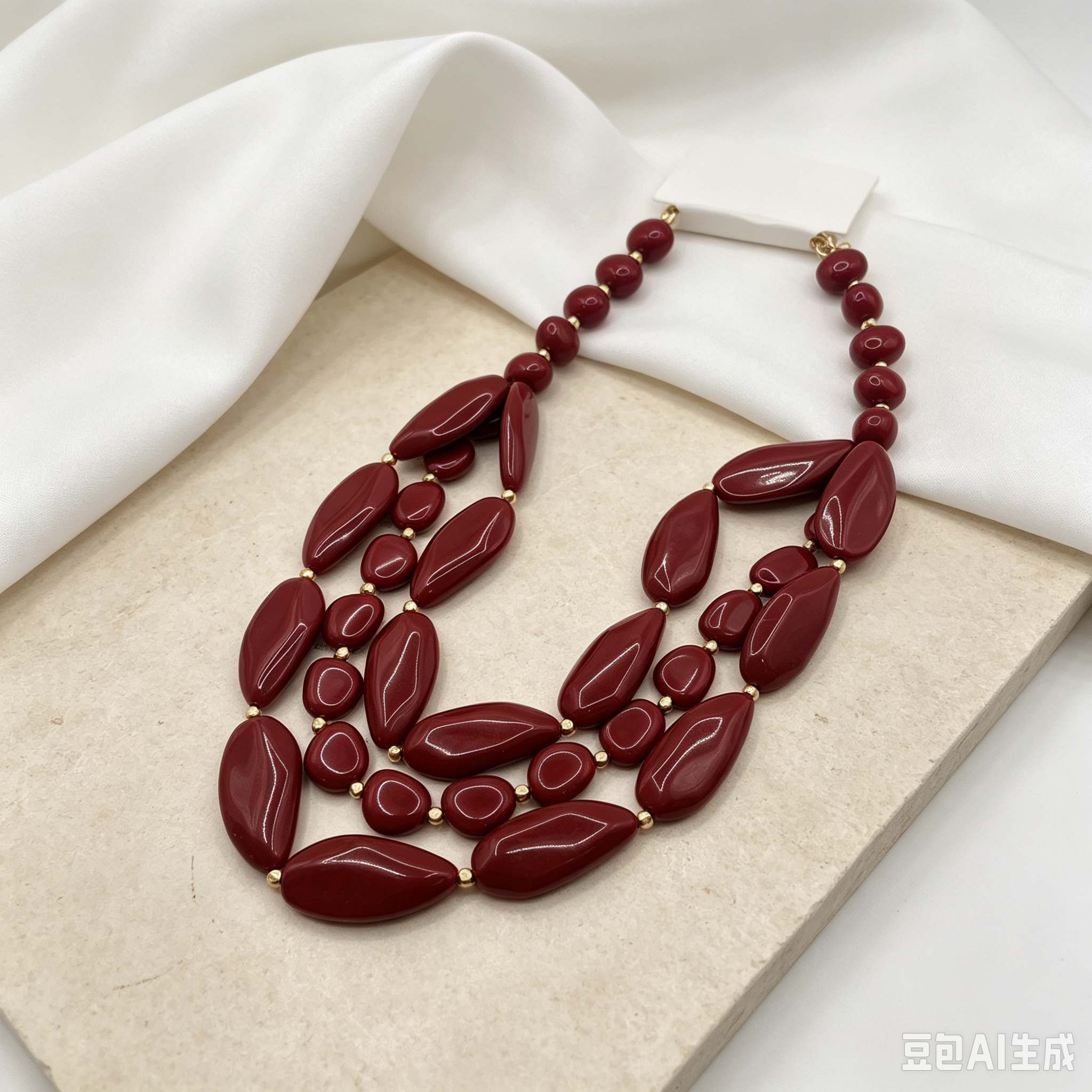 Collar Multicapa de Piedras Resina, Gargantón Statement con Cuentas, Accesorio Moda Mayorista para Mujer|JI JOYA