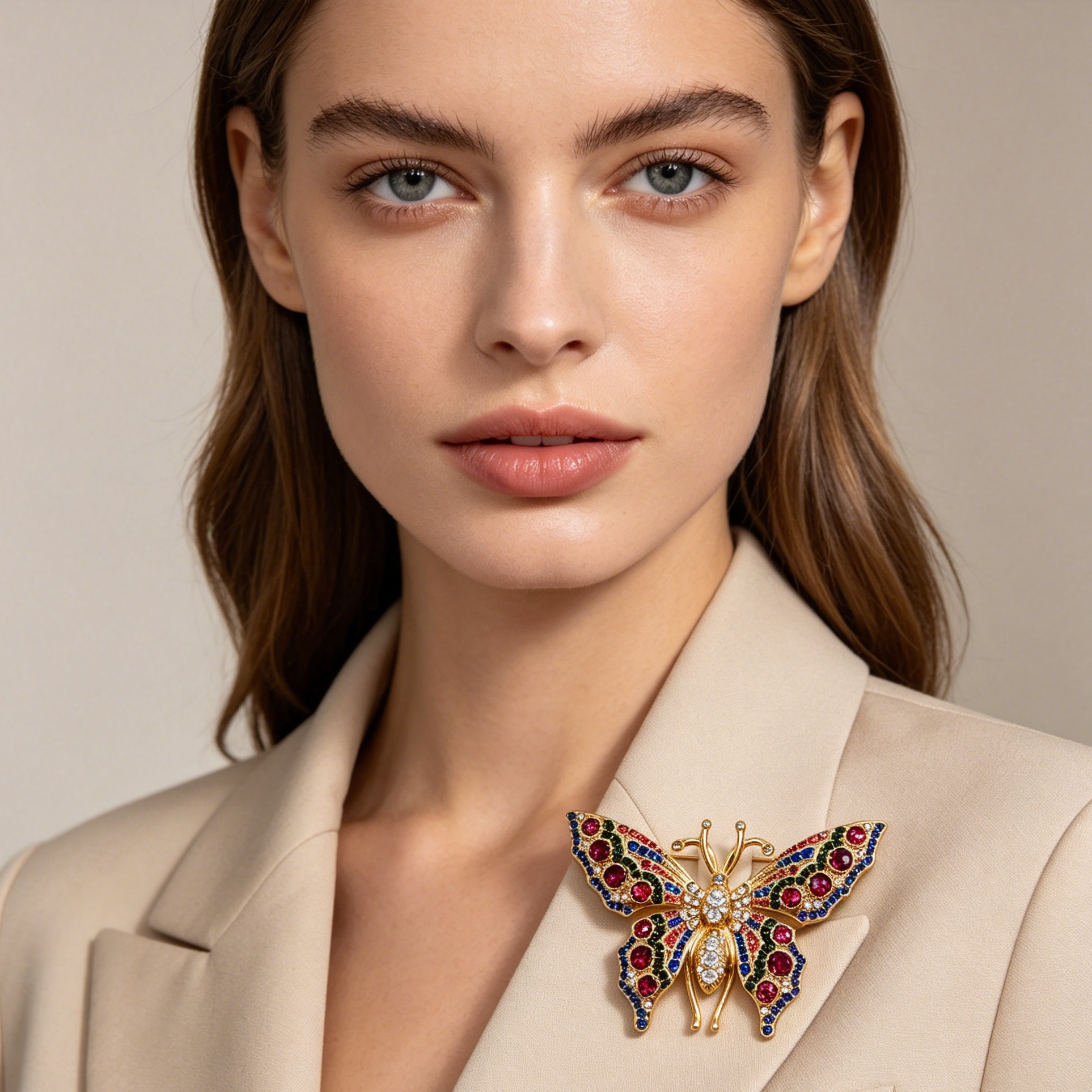 Broche de Mariposa Vintage con Pedrería, 2 Colores Disponibles, Accesorio de Ropa Elegante al Por Mayor para Mujer, Broche Decorativo de Aleación de Zinc para Traje, Chaqueta, Vestido|JI JOYA