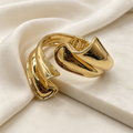 Brazalete Abierto Dorado Texturizado Diseño Ondulado Minimalista Mayorista Joyería Mujer|JI JOYA