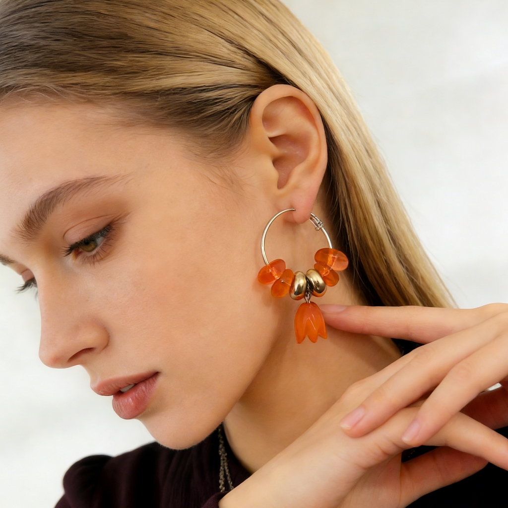 Colorful Resin Petal Jewelry Set: Y2K Aesthetic for Everyday Wear